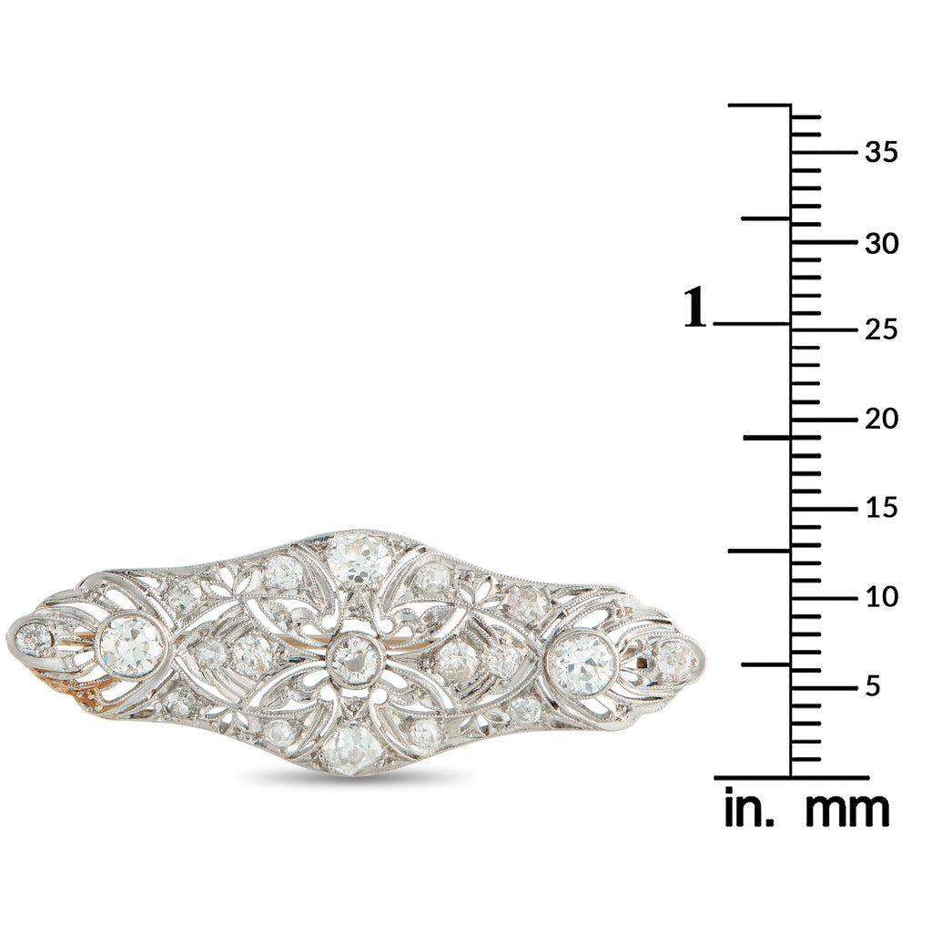 Platinum 1.75ct Diamond Brooch