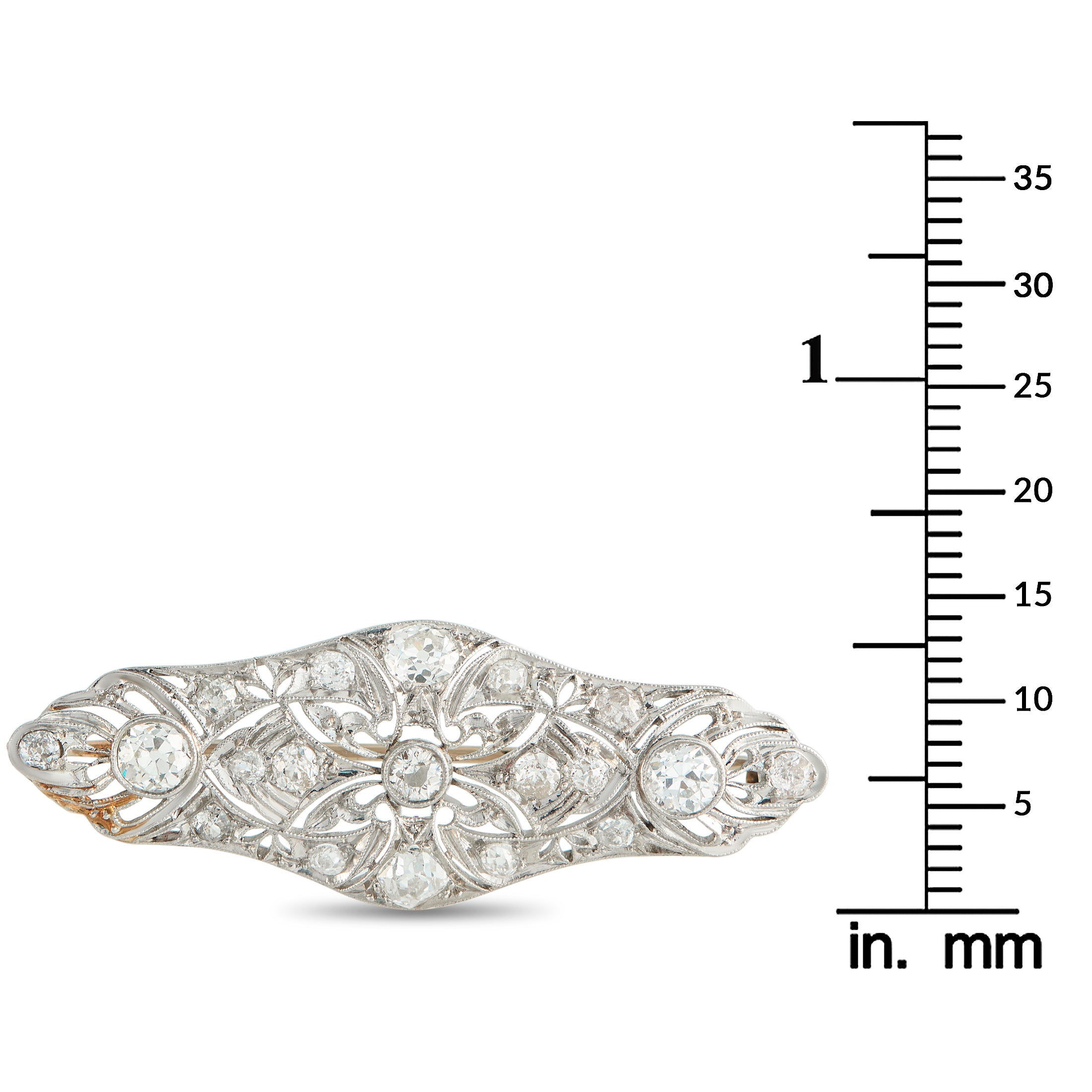 Platinum 1.75ct Diamond Brooch