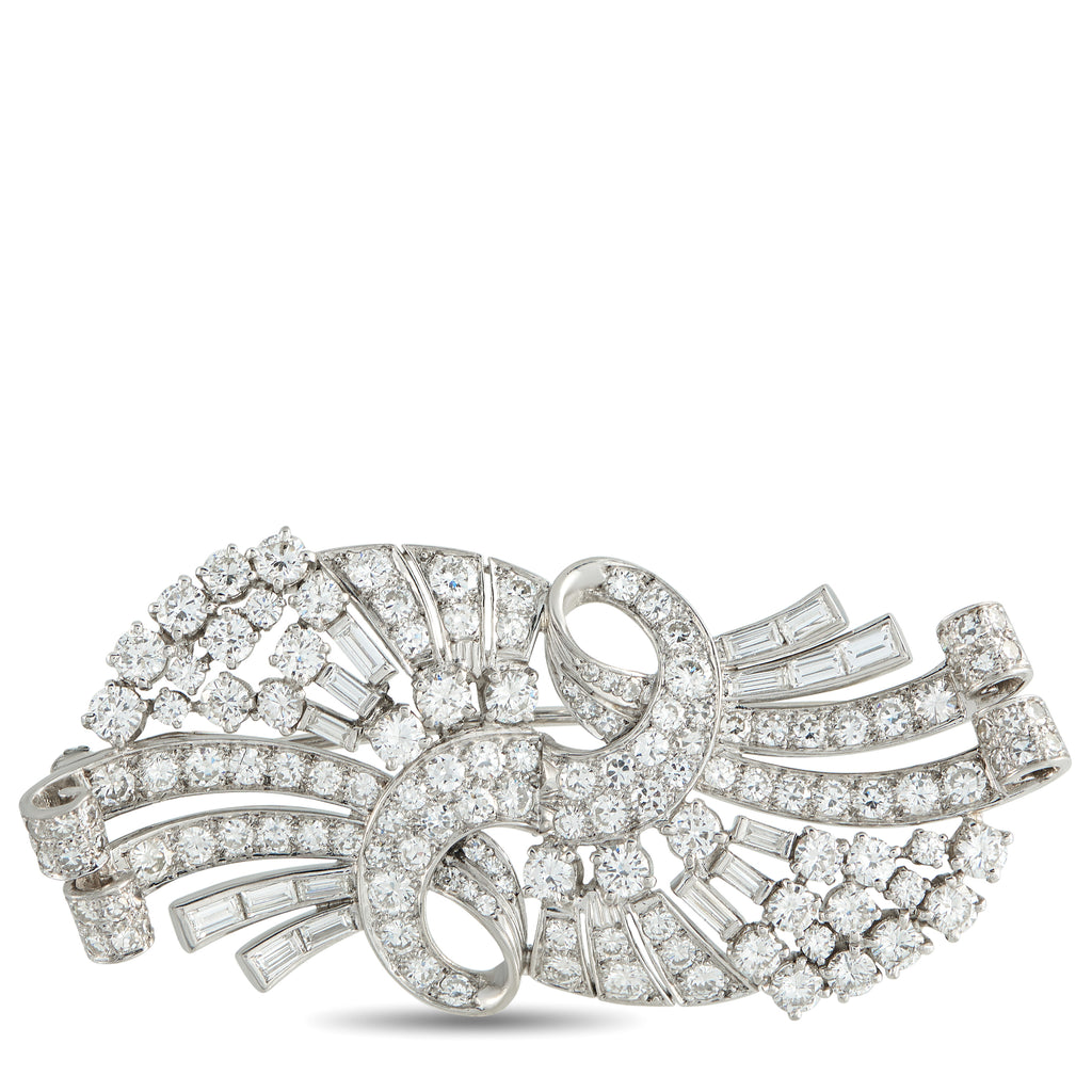 Platinum 6.0ct Diamond Brooch
