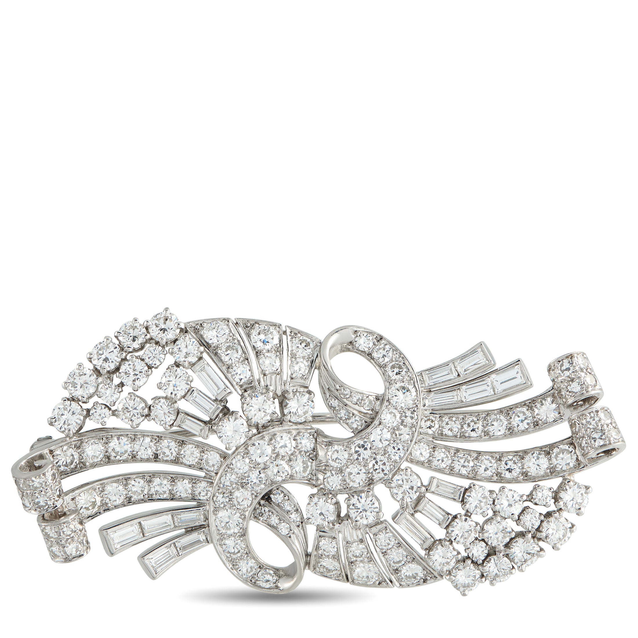 Platinum 6.0ct Diamond Brooch