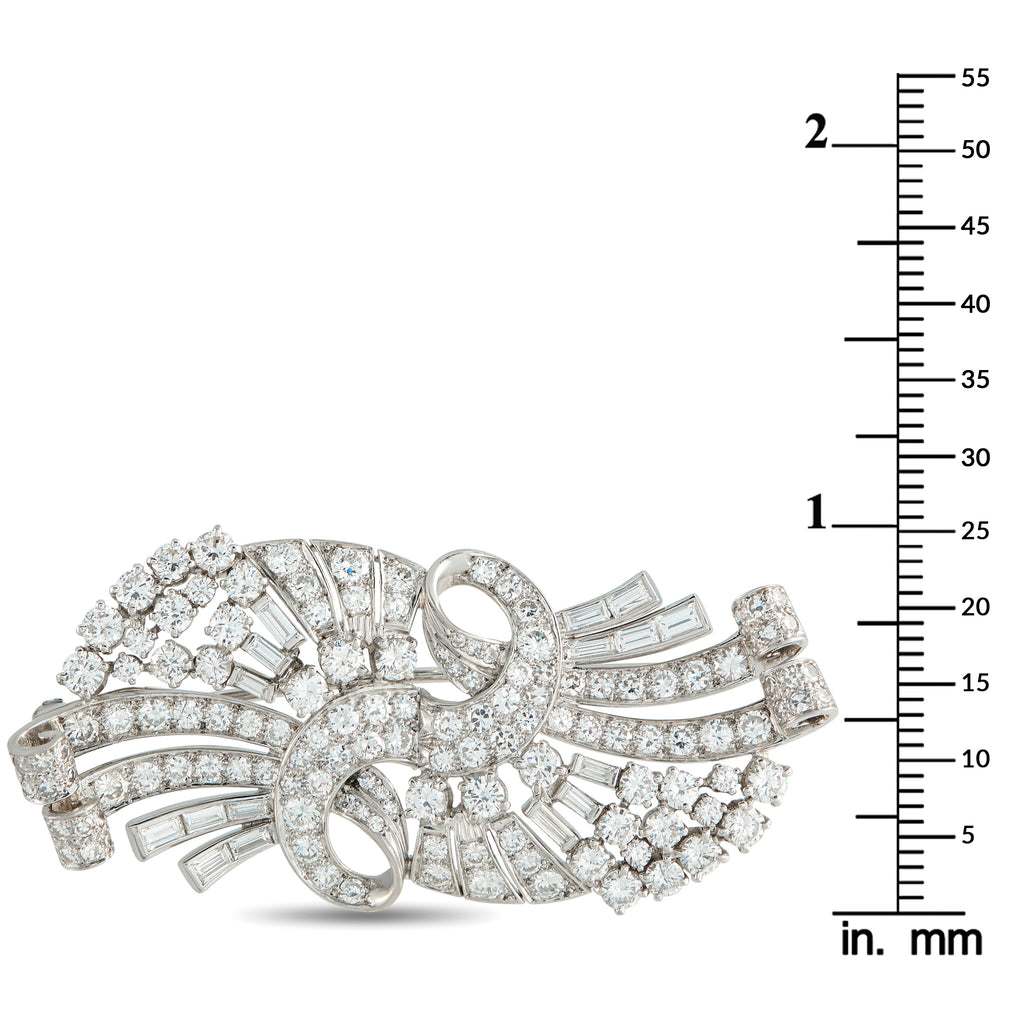 Platinum 6.0ct Diamond Brooch