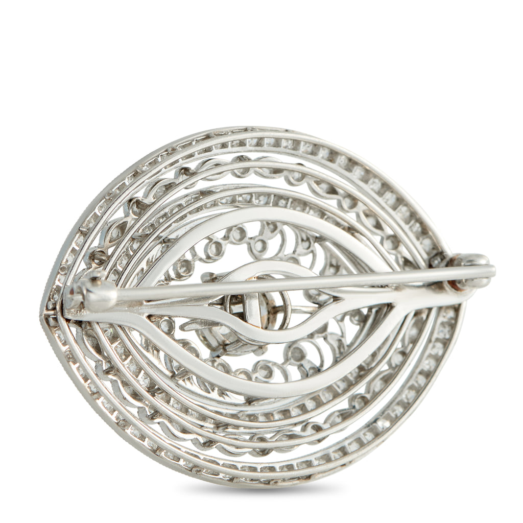 Platinum, 18K White Gold 2.0ct Diamond Brooch