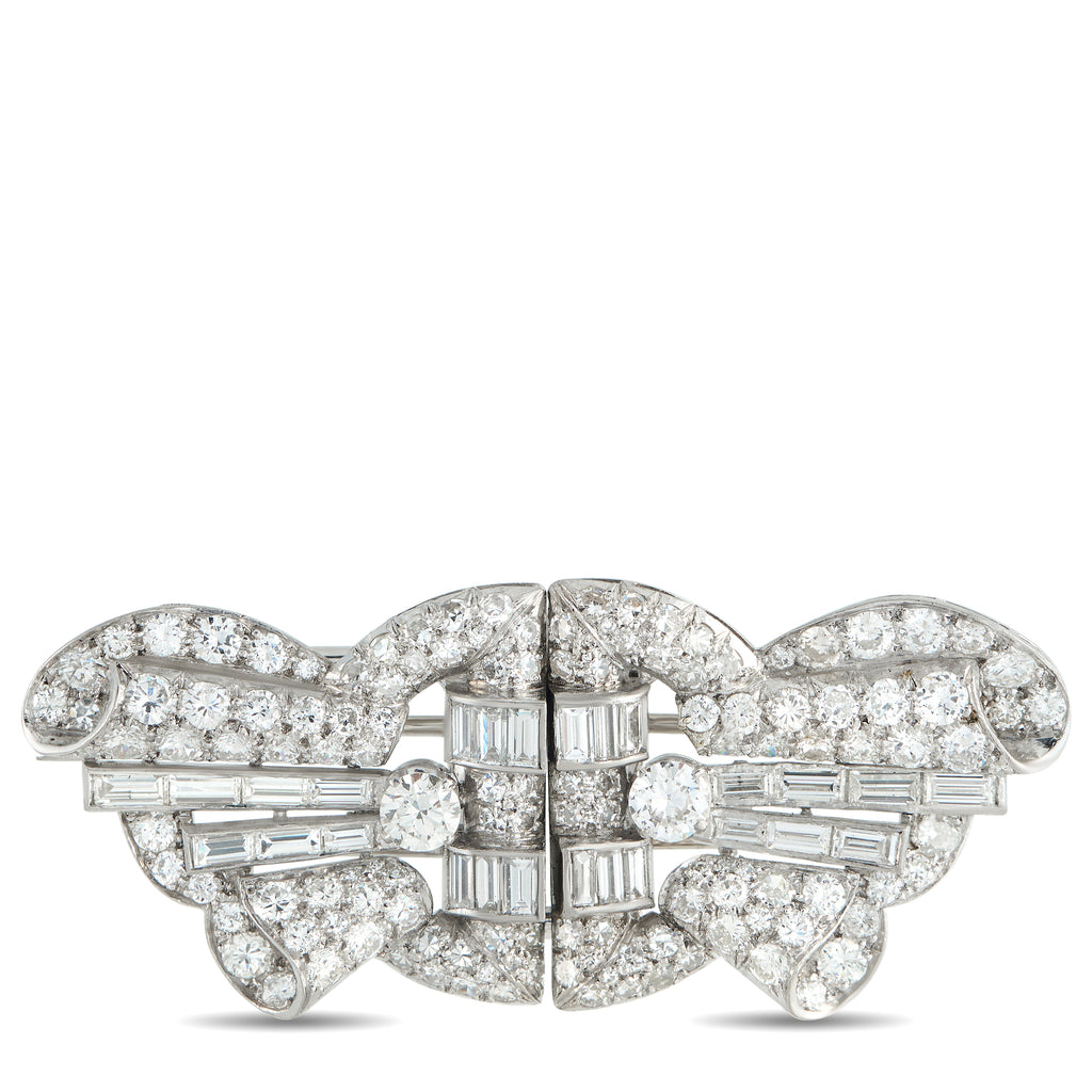 Platinum 7.70ct Diamond Brooch