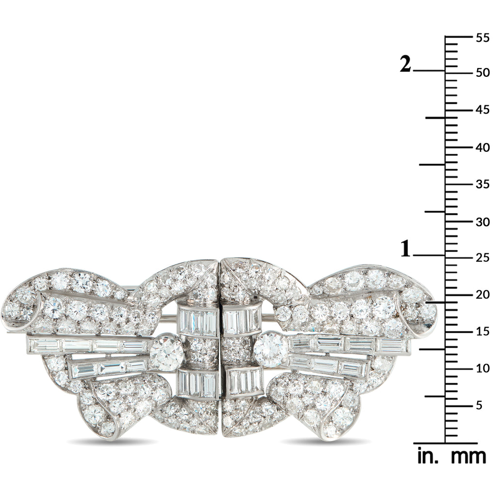 Platinum 7.70ct Diamond Brooch