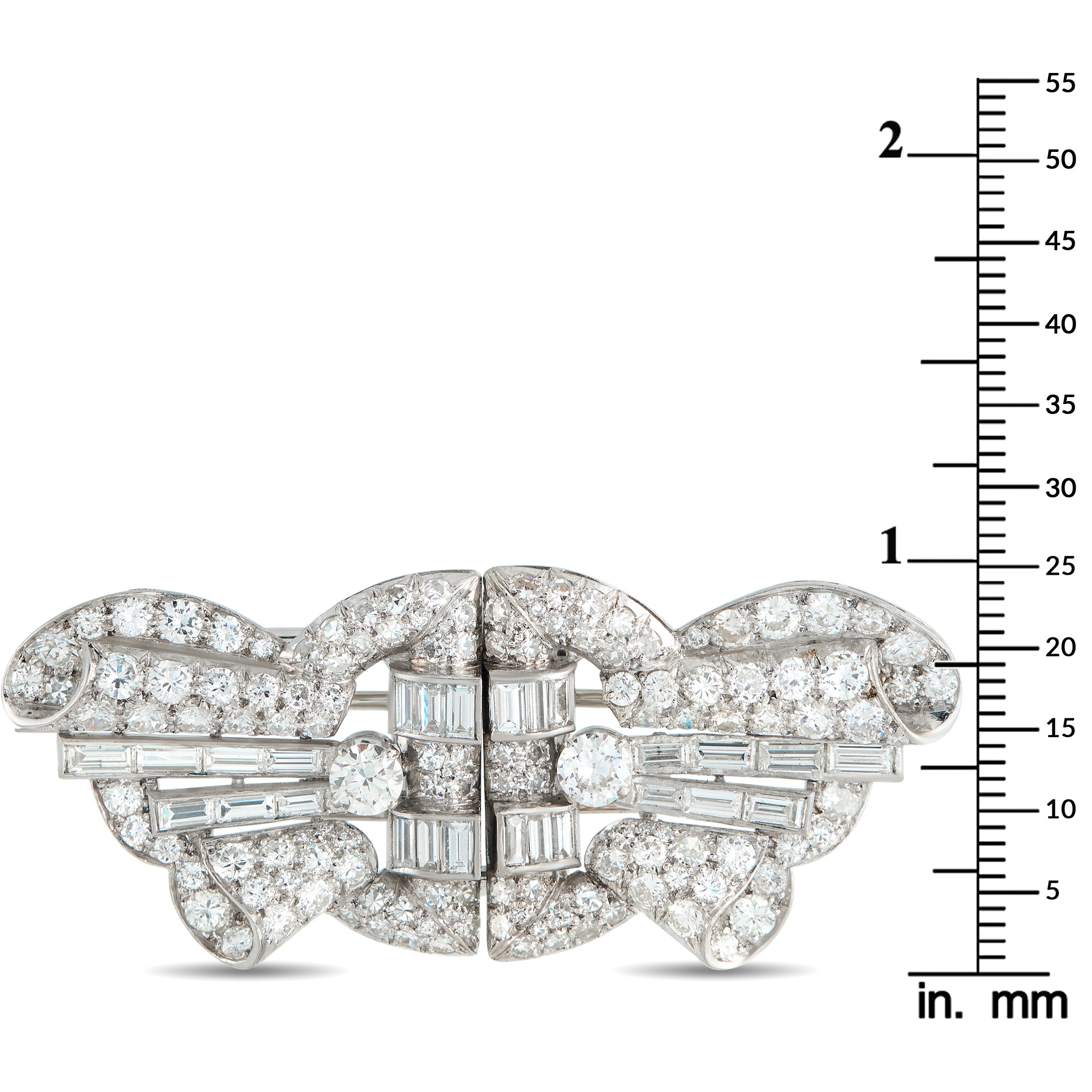 Platinum 7.70ct Diamond Brooch