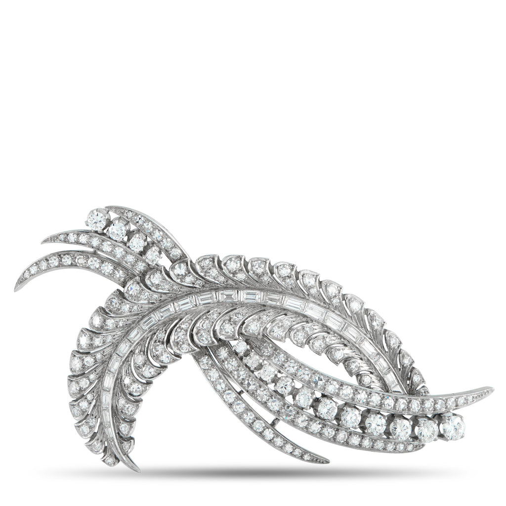 Platinum 5.25ct Diamond Brooch