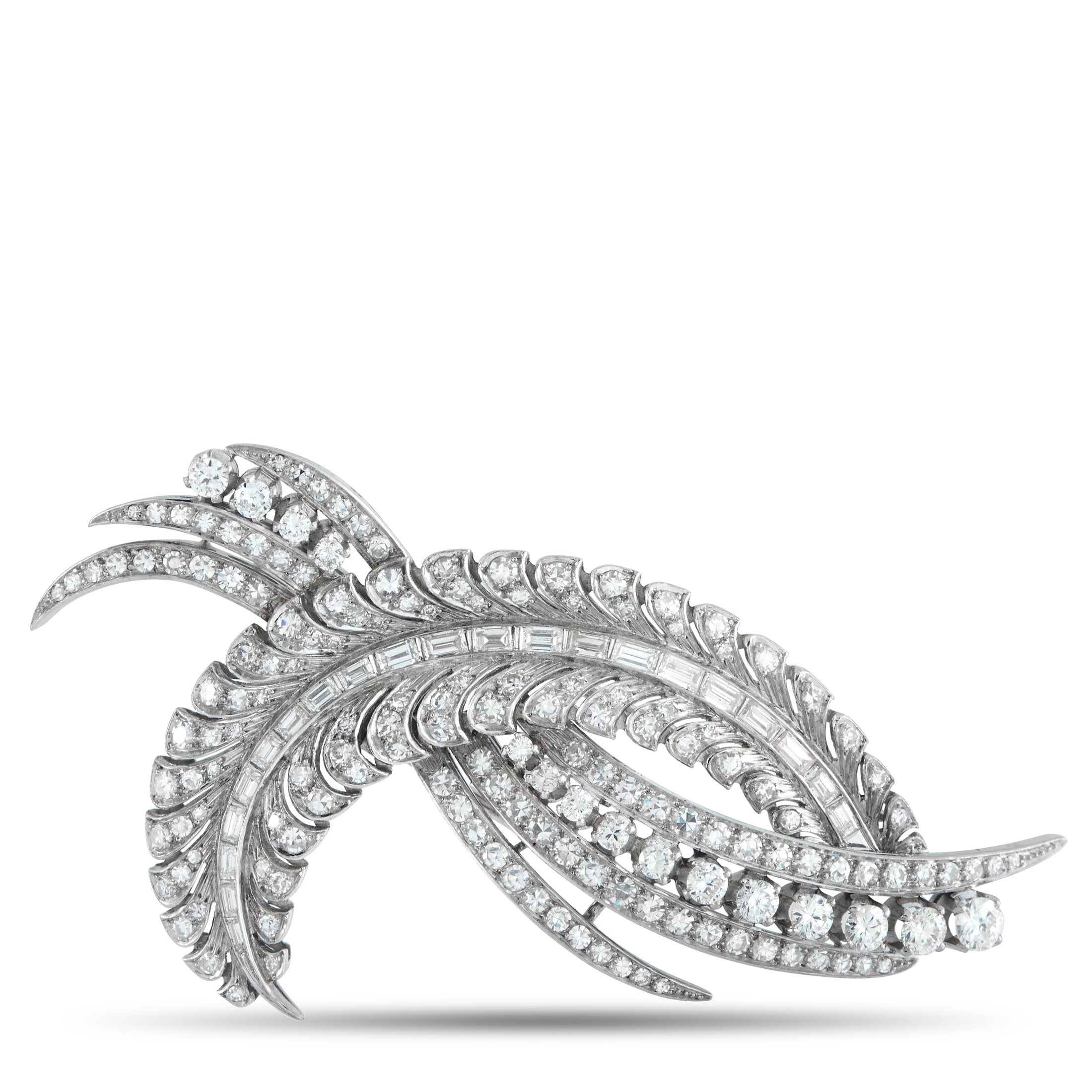 Platinum 5.25ct Diamond Brooch