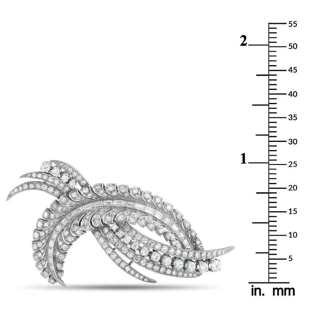 Platinum 5.25ct Diamond Brooch