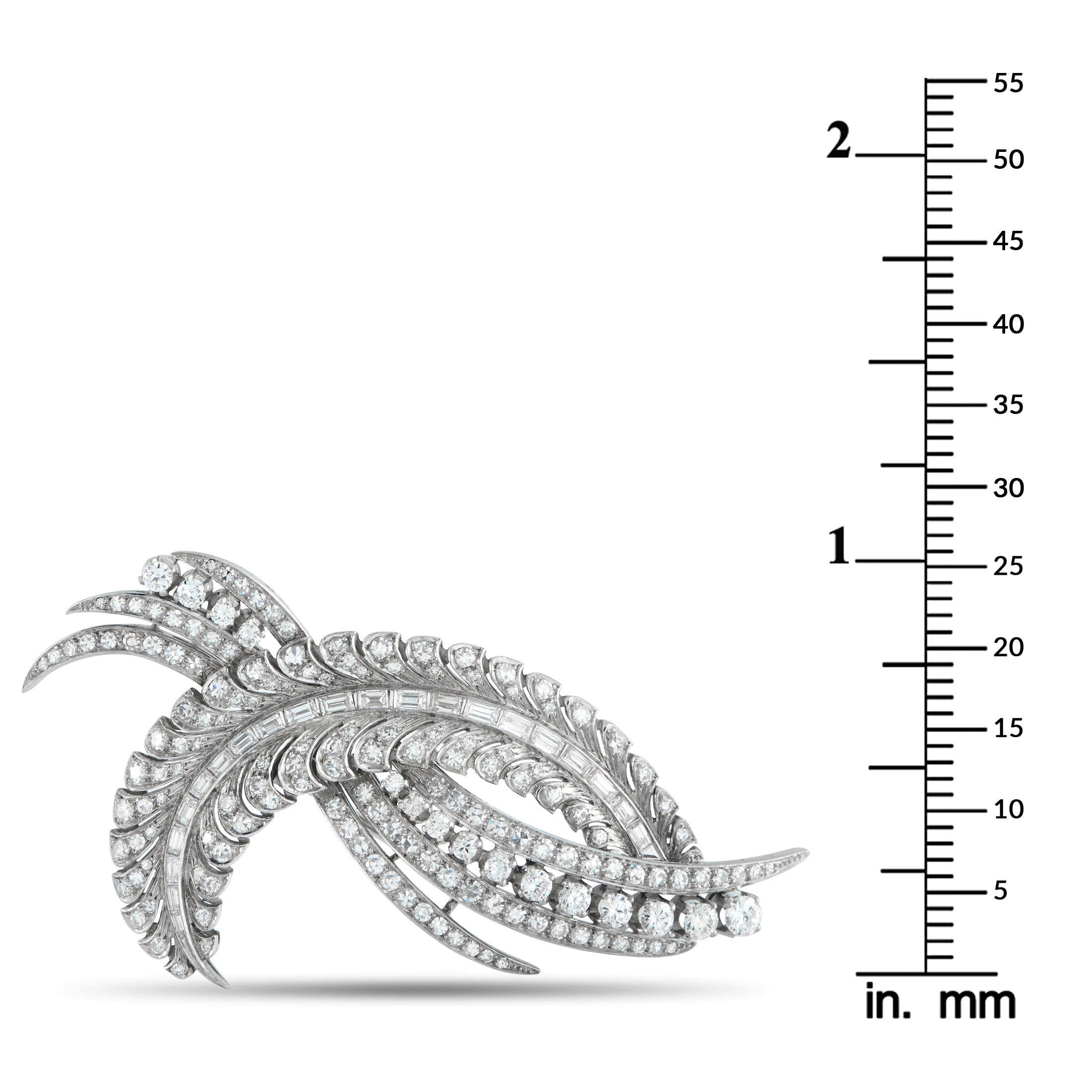 Platinum 5.25ct Diamond Brooch