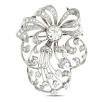 Platinum 4.07ct Diamond Victorian Spray Brooch
