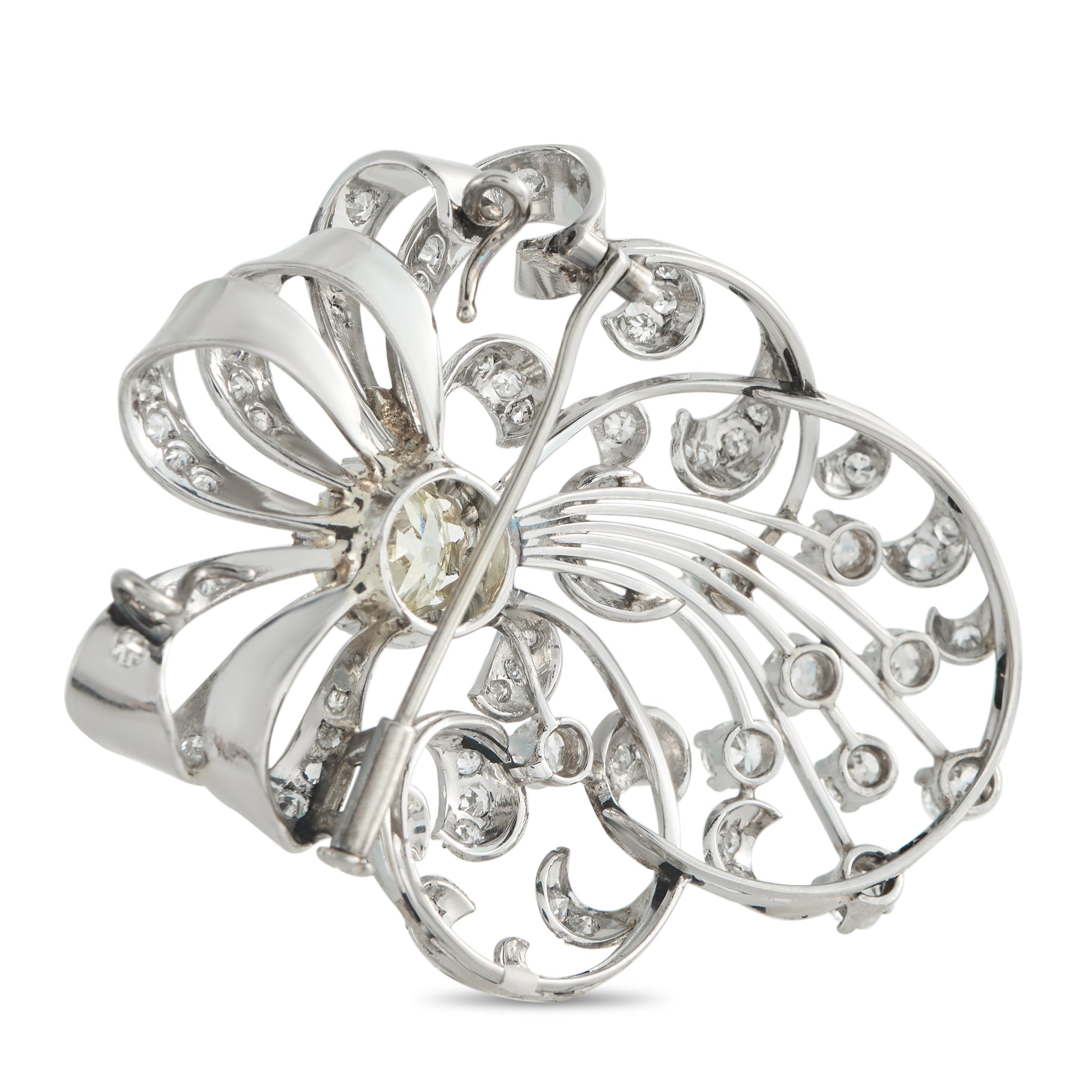 Platinum 4.07ct Diamond Victorian Spray Brooch