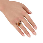 Platinum 0.46ct Diamond and Citrine Ring