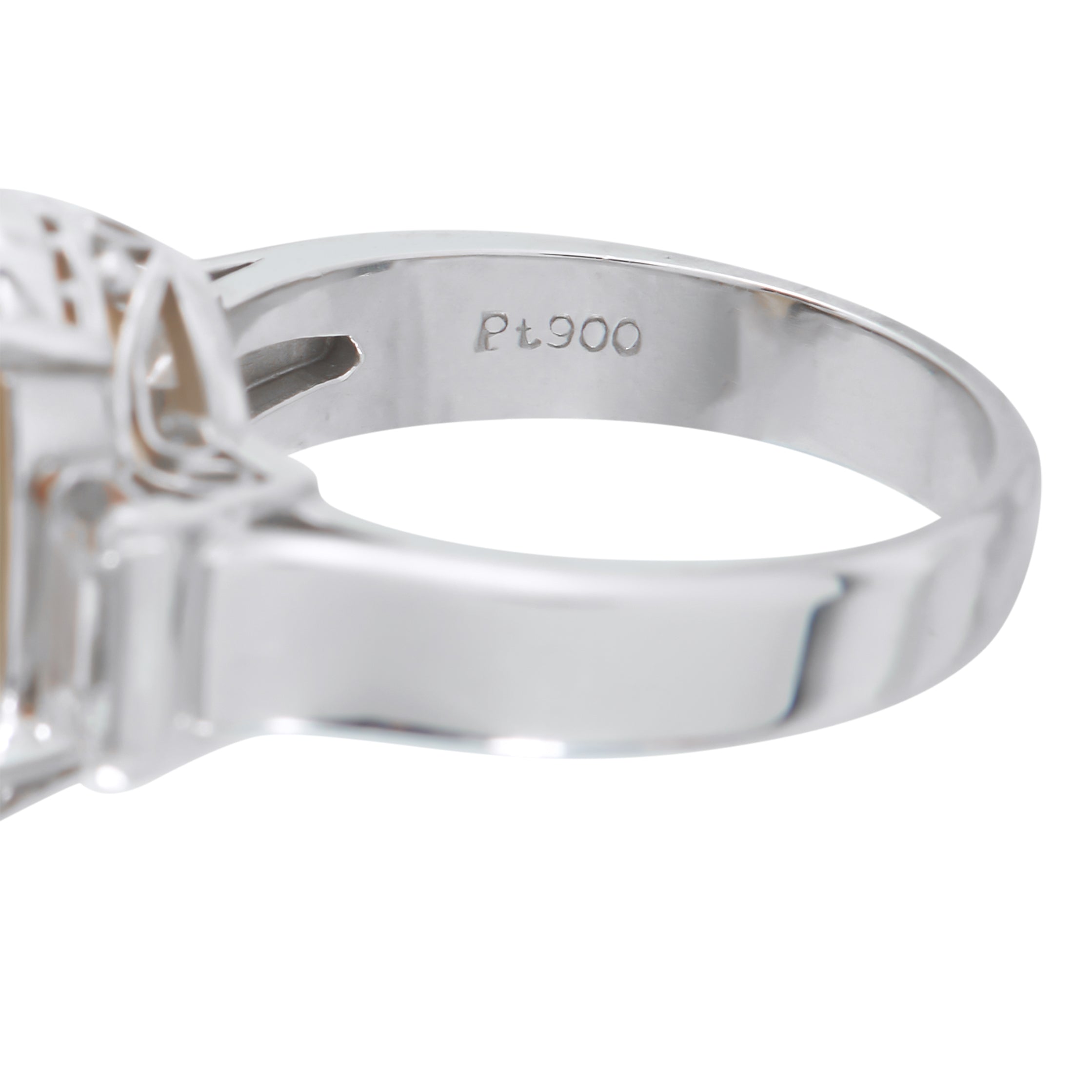 Platinum 0.46ct Diamond and Citrine Ring