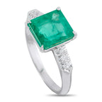 Platinum Diamond and 2.39ct Emerald Ring