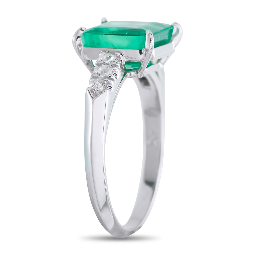 Platinum Diamond and 2.39ct Emerald Ring