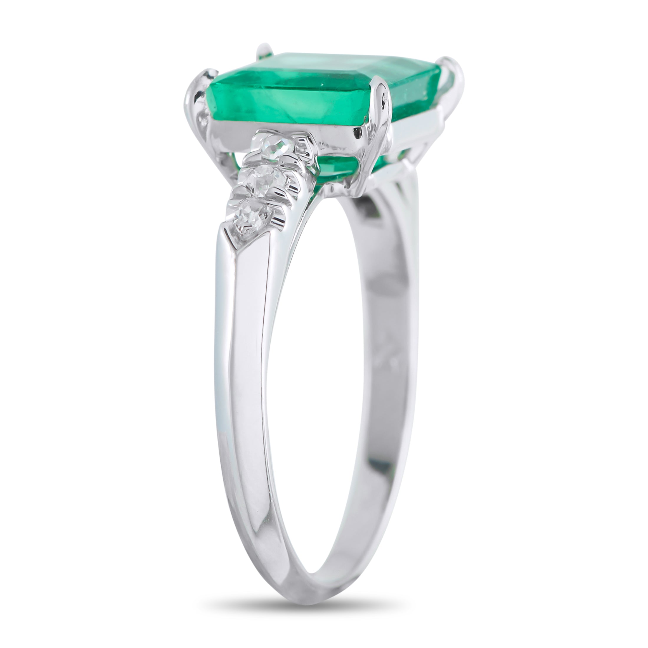 Platinum Diamond and 2.39ct Emerald Ring