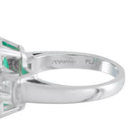 Platinum 0.50ct Diamond and Emerald Ring