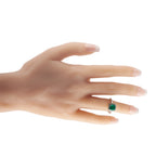 Platinum 0.30ct Diamond and Emerald Ring