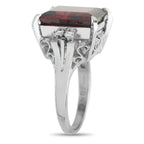 Exclusive Platinum 0.11ct Diamond and Garnet Ring
