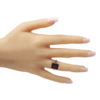 Exclusive Platinum 0.11ct Diamond and Garnet Ring