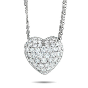 Platinum 1.65ct Diamond Heart Necklace
