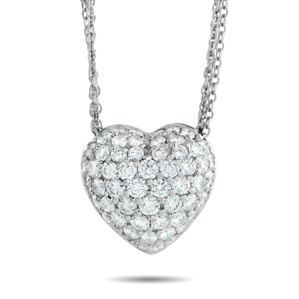Platinum 1.65ct Diamond Heart Necklace