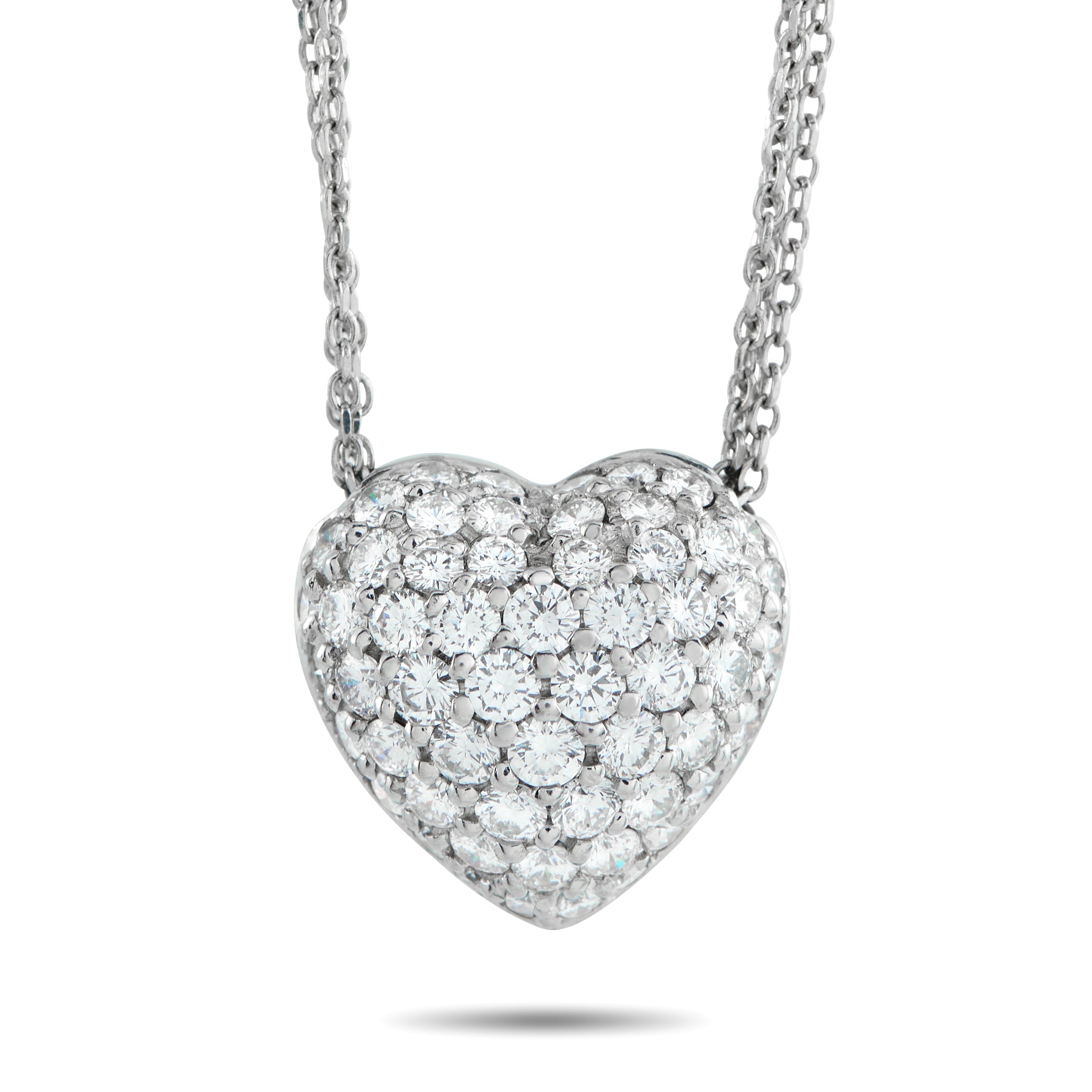 Platinum 1.65ct Diamond Heart Necklace