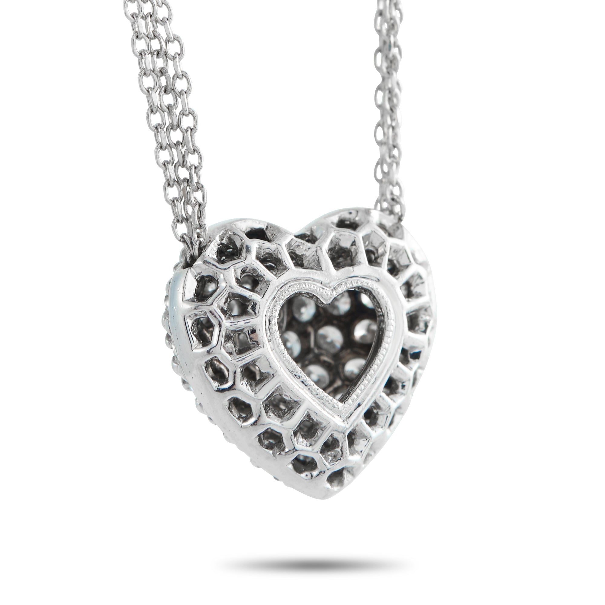 Platinum 1.65ct Diamond Heart Necklace