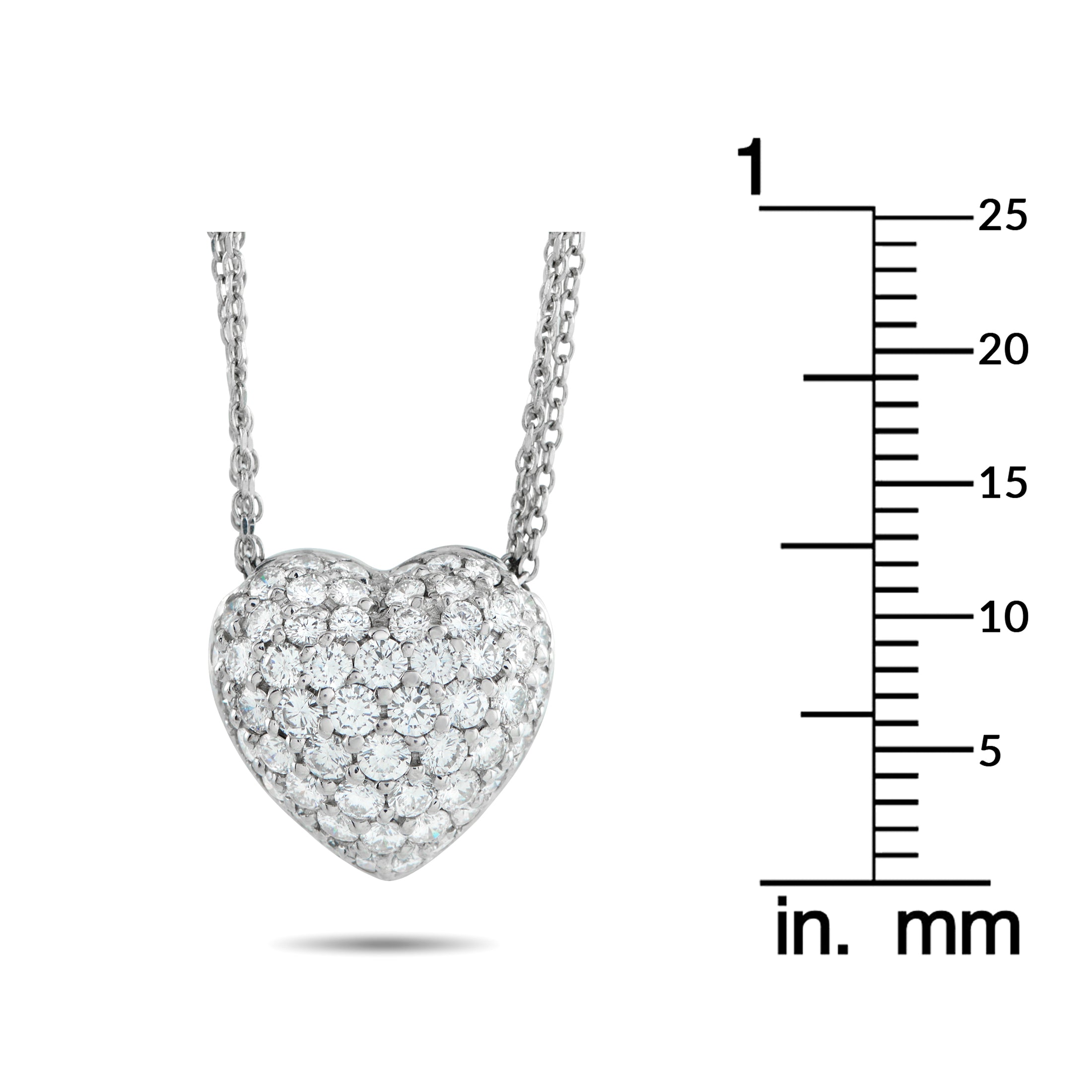 Platinum 1.65ct Diamond Heart Necklace