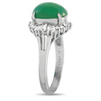 Exclusive Platinum 0.41ct Diamond and Jade Ring