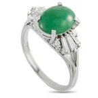Platinum 2.89ct Diamond and Jade Ring
