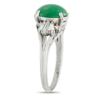 Platinum 2.89ct Diamond and Jade Ring