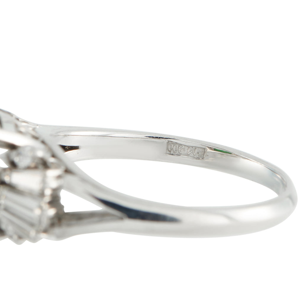Platinum 2.89ct Diamond and Jade Ring