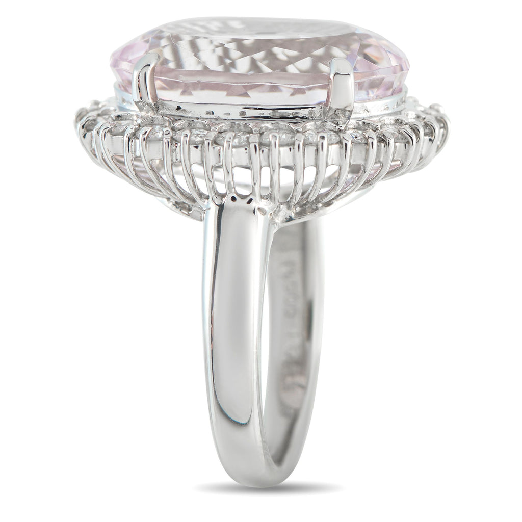 Exclusive Platinum 1.04ct Diamond and Kunzite Ring