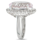 Exclusive Platinum 1.04ct Diamond and Kunzite Ring