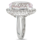 Platinum 1.04ct Diamond and Kunzite Ring