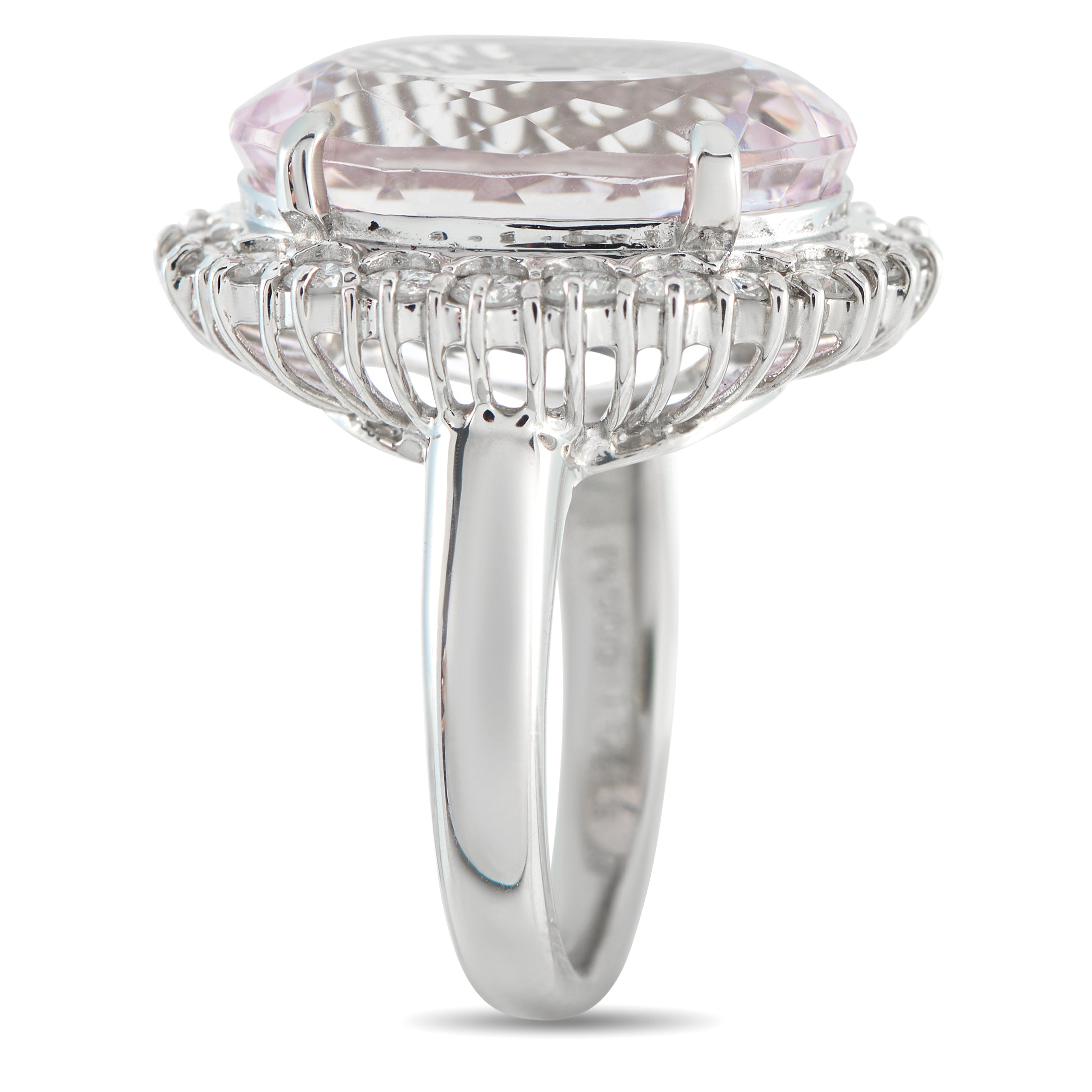 Platinum 1.04ct Diamond and Kunzite Ring