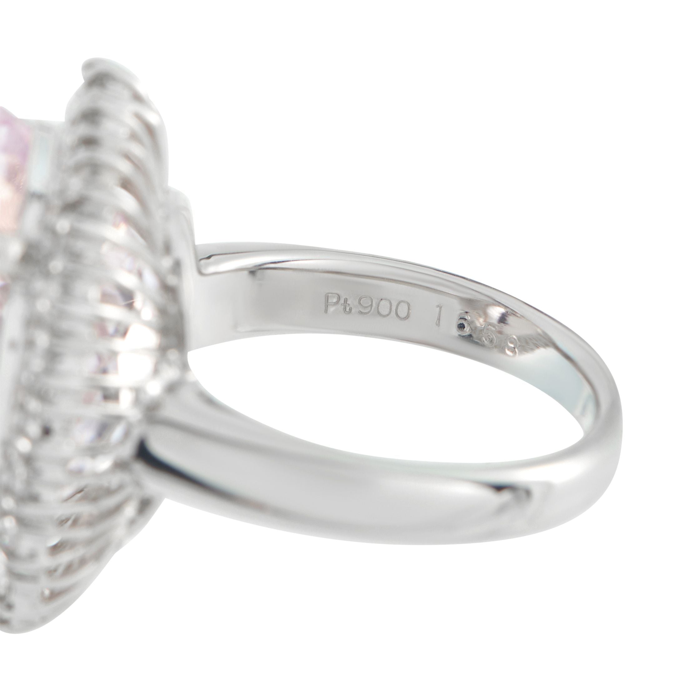 Exclusive Platinum 1.04ct Diamond and Kunzite Ring