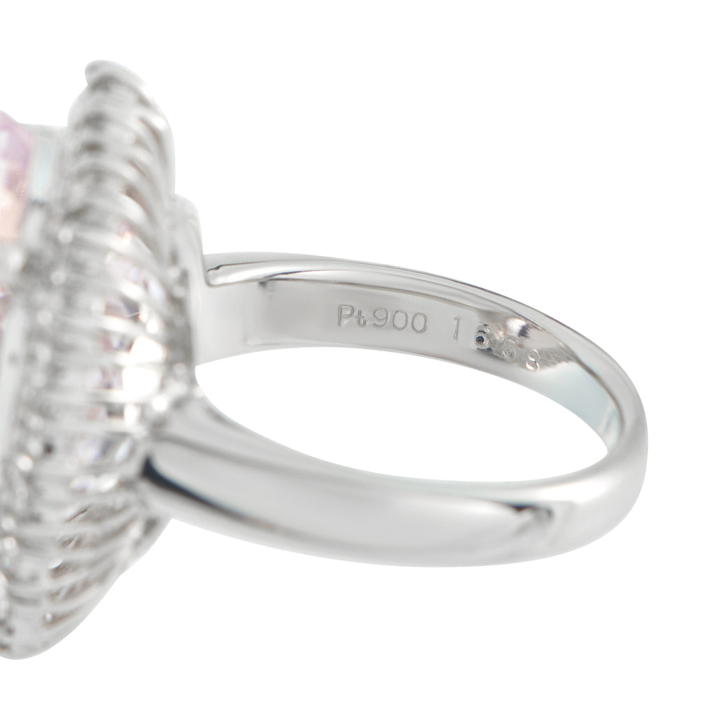 Platinum 1.04ct Diamond and Kunzite Ring