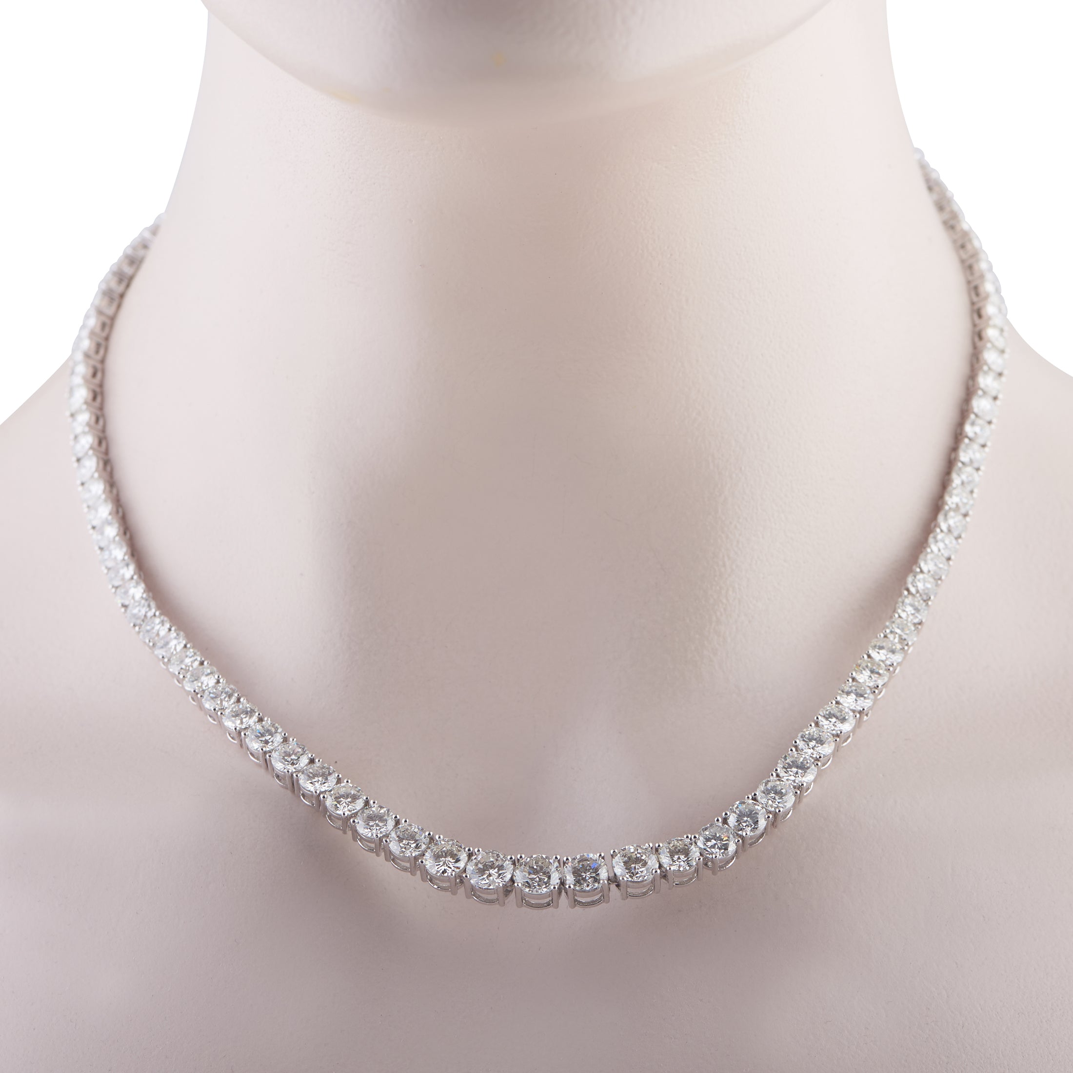 Exclusive Platinum 38.43ct Diamond Tennis Necklace