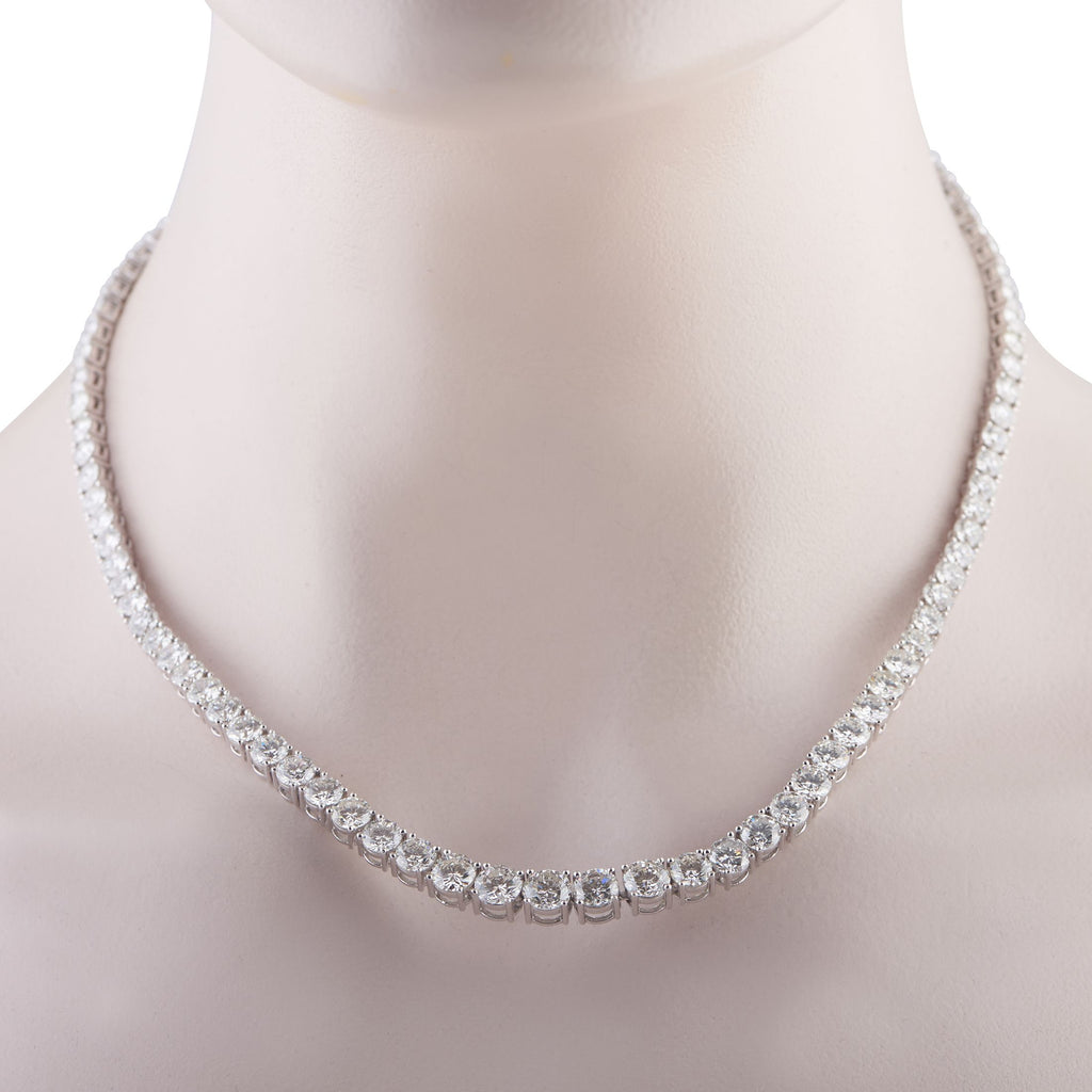 Exclusive Platinum 38.43ct Diamond Tennis Necklace