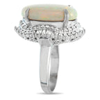 Exclusive Platinum 1.0ct Diamond and Opal Ring