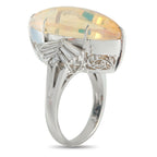 Exclusive Platinum 0.83ct Diamond and Opal Ring