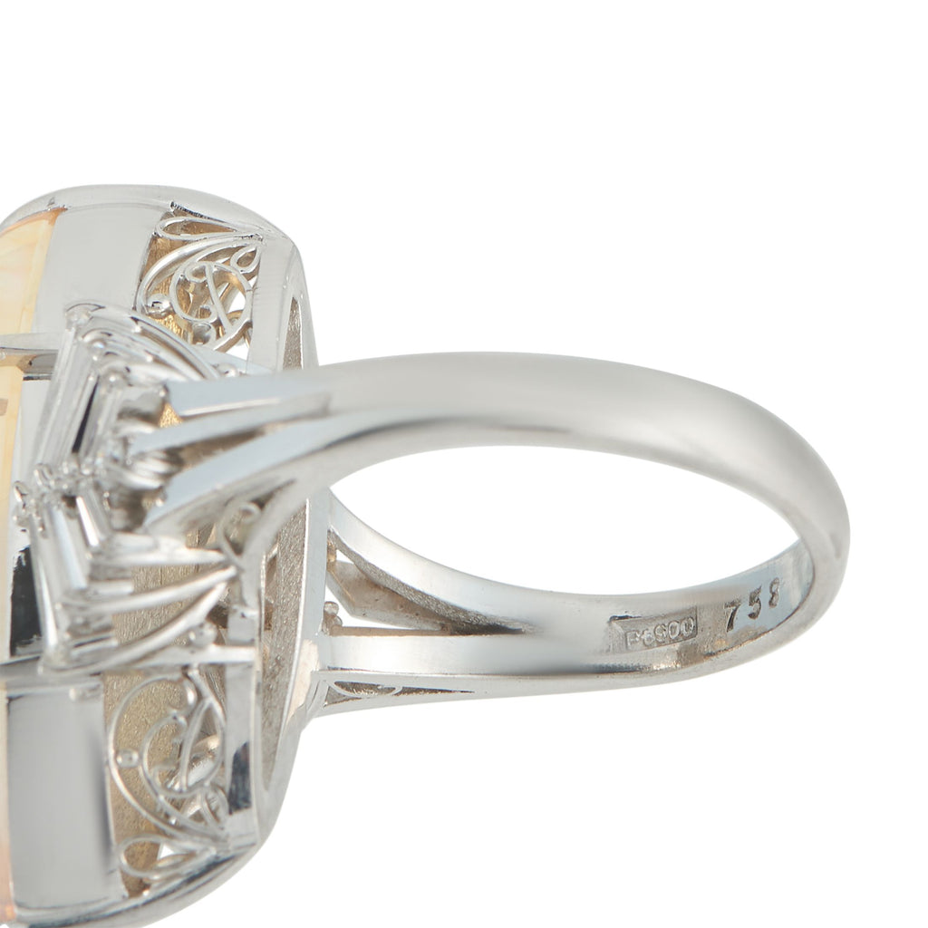 Exclusive Platinum 0.83ct Diamond and Opal Ring