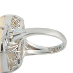 Exclusive Platinum 0.83ct Diamond and Opal Ring