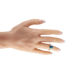 Platinum 0.71ct Diamond and Opal Ring