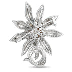 Platinum 5.50ct Diamond and Pearl Sunflower Brooch