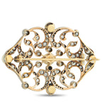 Platinum 4.0ct Diamond, Sapphire, and Natural Pearl Brooch