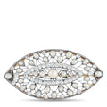 Platinum, Silver 1.30ct Diamond and Pearl Brooch