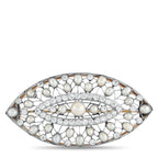 Platinum, Silver 1.30ct Diamond and Pearl Brooch